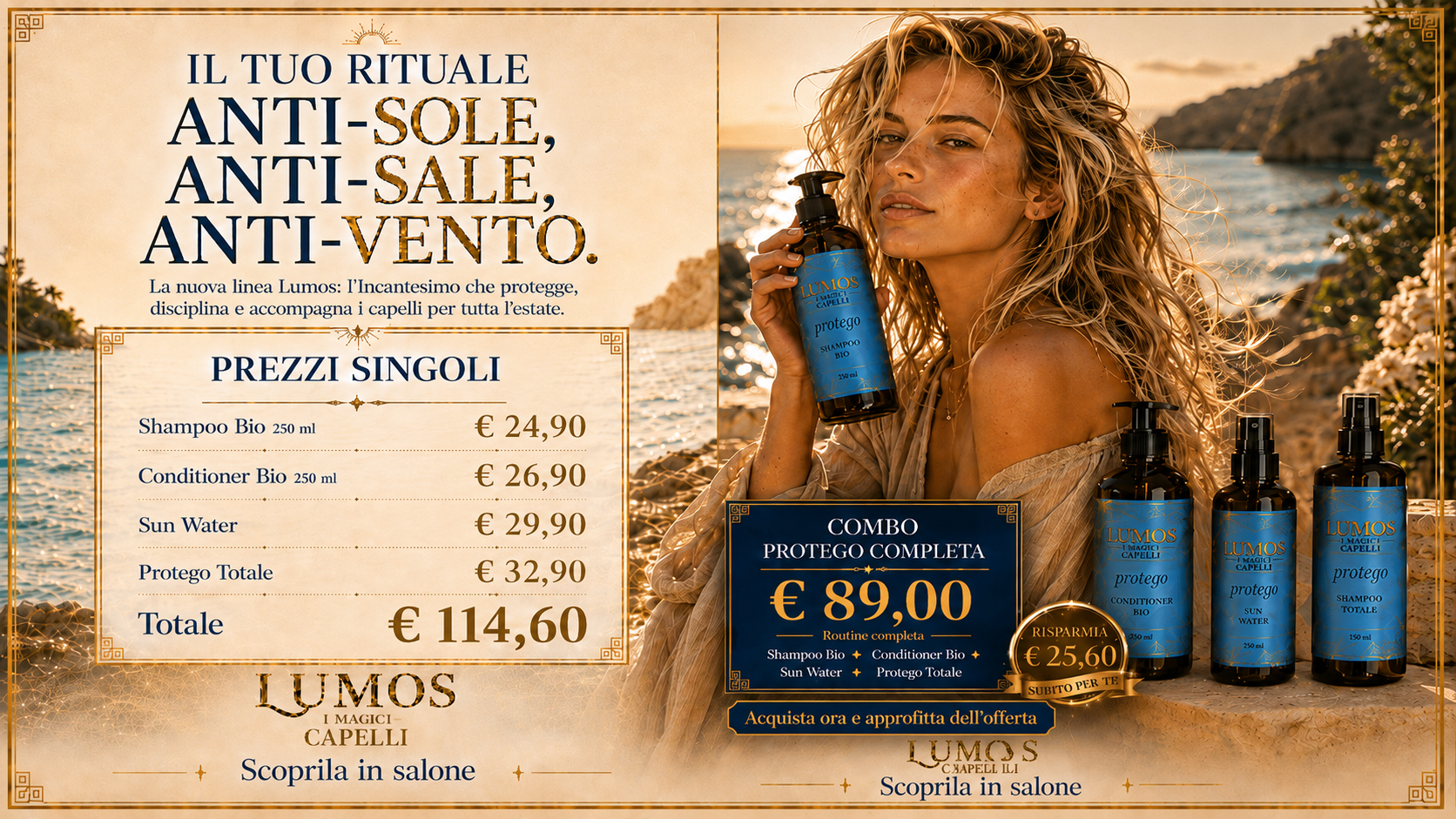 Lumos Protego — Il tuo rituale anti-sole, anti-sale, anti-vento